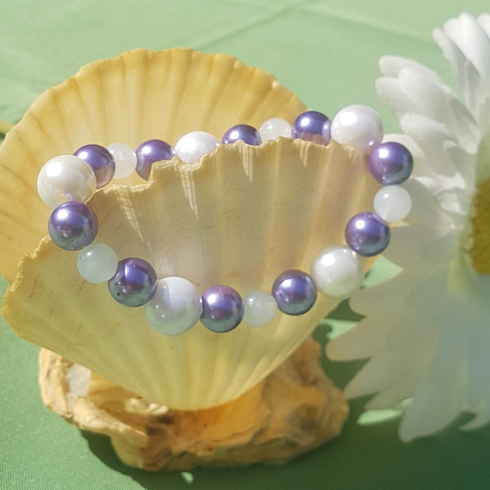 💜 Grape Crush pearl glow bracelet
